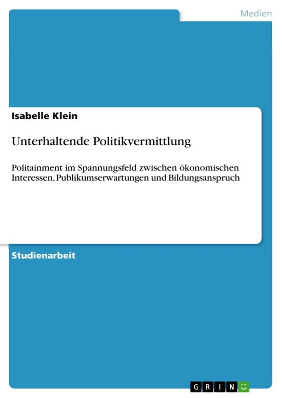Unterhaltende Politikvermittlung - cover