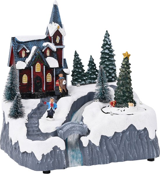 vidaXL - Kerstdorp - Multikleur - 20.5 - x - 17 - x - 21 - cm - Kunststof