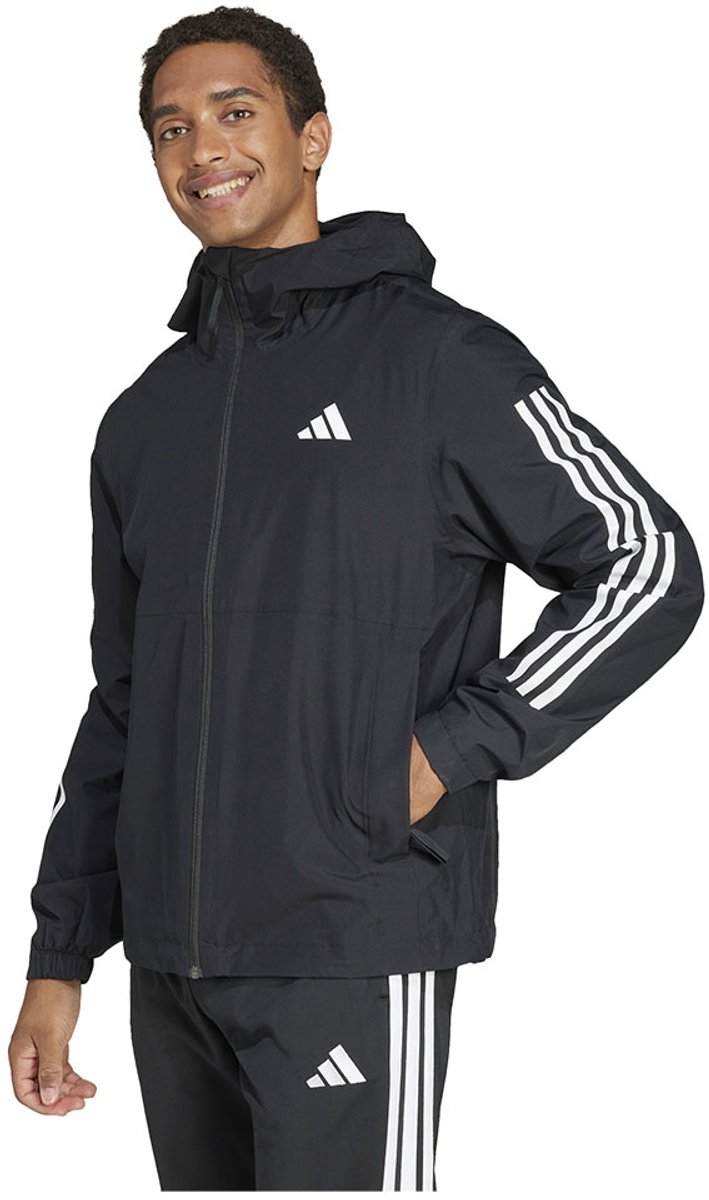 Adidas Essentials 3 Stripes Rain.rdy Jas S Regular Man Zwart