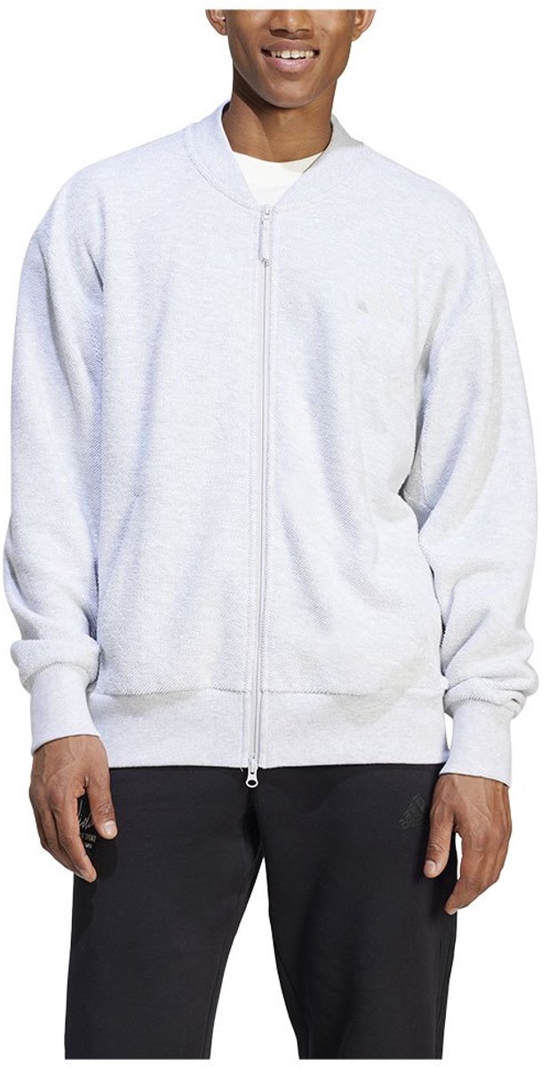 Adidas Elevated All Szn Terry Loop Bomberjack S Regular Man Grijs
