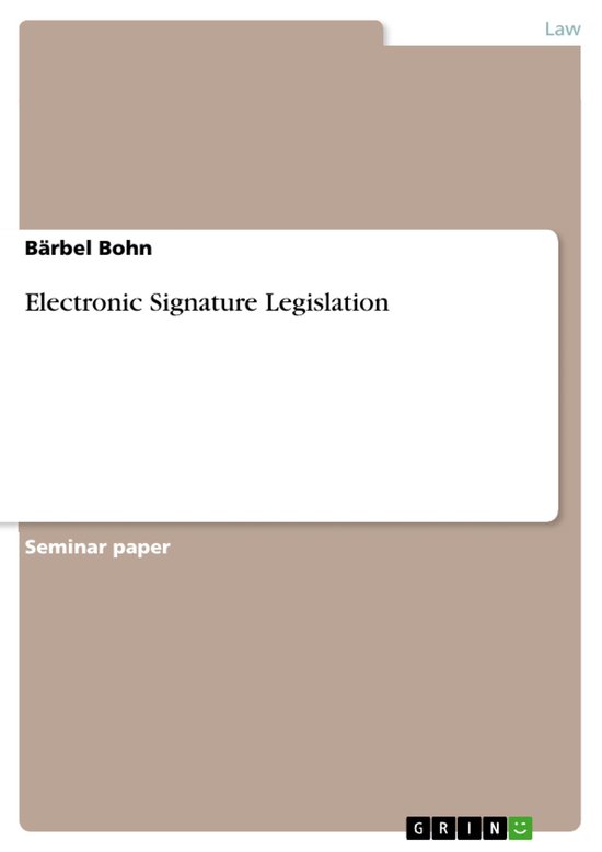 Electronic Signature Legislation - cover