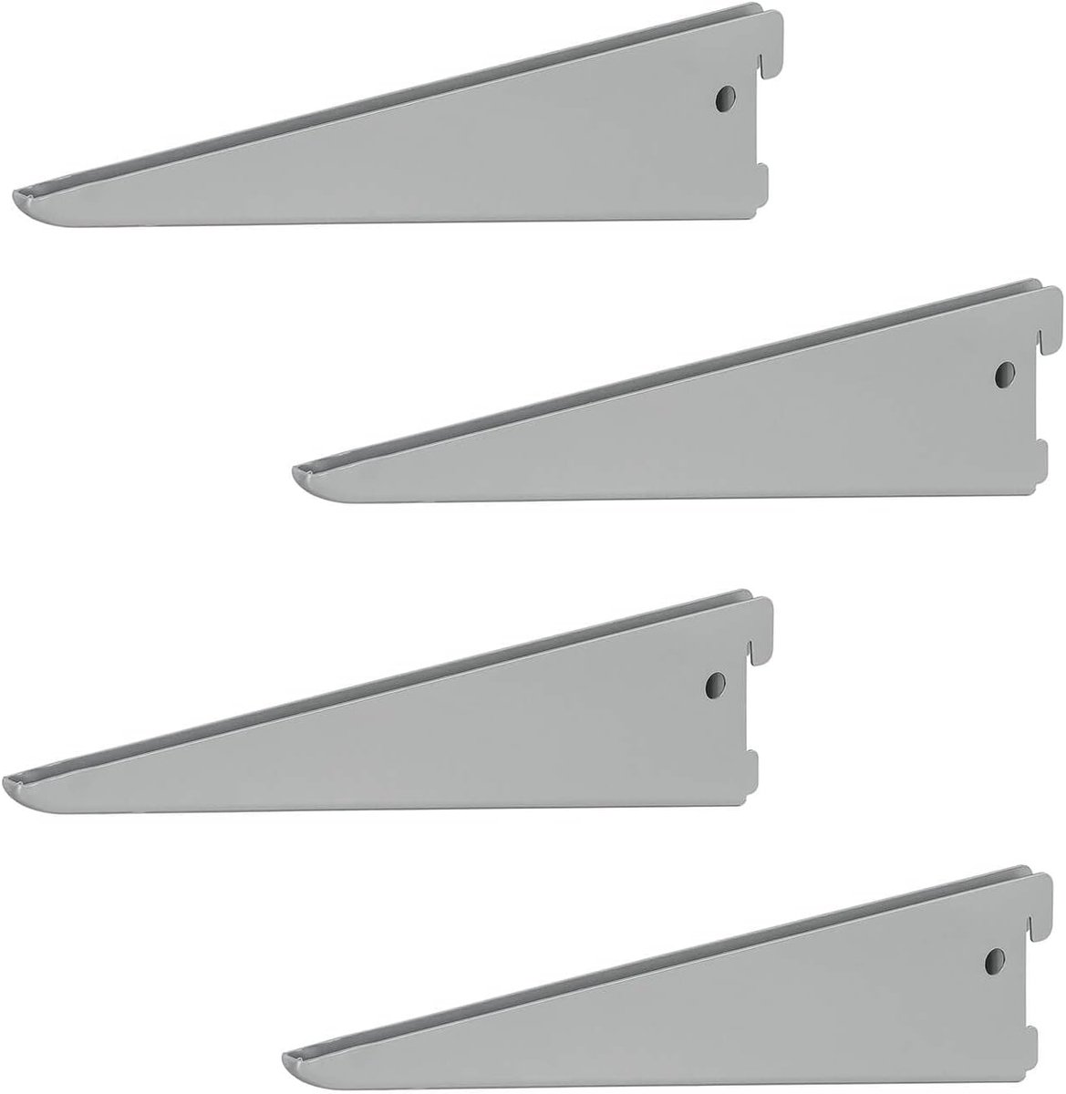 x siwitec U-dragers 220 x 50 mm in aluminium wit, plankdragers voor een tweerijig plankrailsysteem
