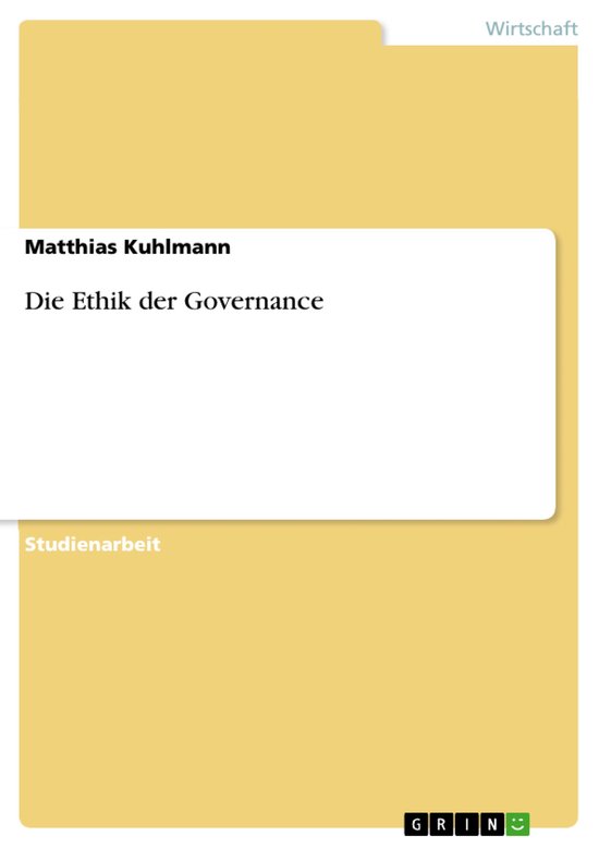 Die Ethik der Governance - cover