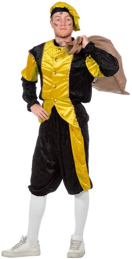 Piet kostuum zwart/geel