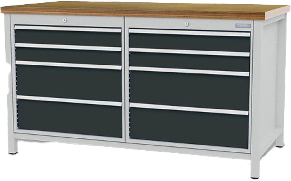 Bedrunka+Hirth box-type werkbank breedte 1.500 mm R 24-24 8x lade...