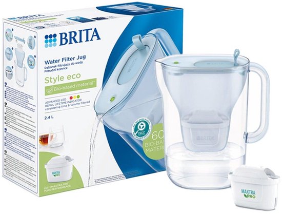 BRITA Waterfilterkan Style eco Cool 2.4L Blauw incl,1 MAXTRA PRO waterfilterpatroon