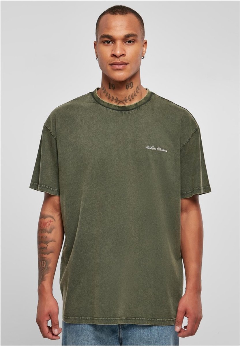 Urban Classics Oversized Small Embroidery Heren Tshirt L Groen