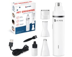 JC Pets 3-in-1 Hondentondeuse & Nagelvijl – Draadloze Hondentrimmer & Precisietondeuse – Stil & USB Oplaadbaar – Geschikt voor Honden en Katten
