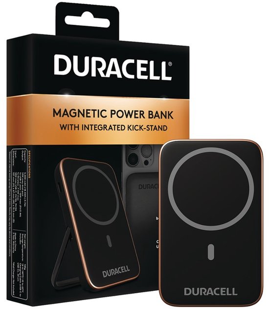Duracell Micro 5 Magnetische Powerbank 5000 mAh Zwart - Duracell - €42,50