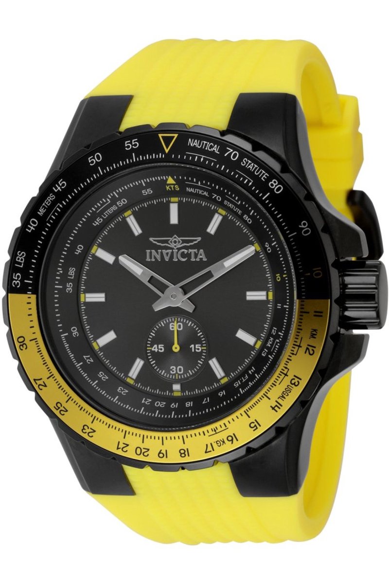 Invicta Aviator 49301 Heren Horloge - Waterdicht - Analoog - Quartz Uurwerk - Roestvrij Staal met grijze Wijzerplaat - 50mm
