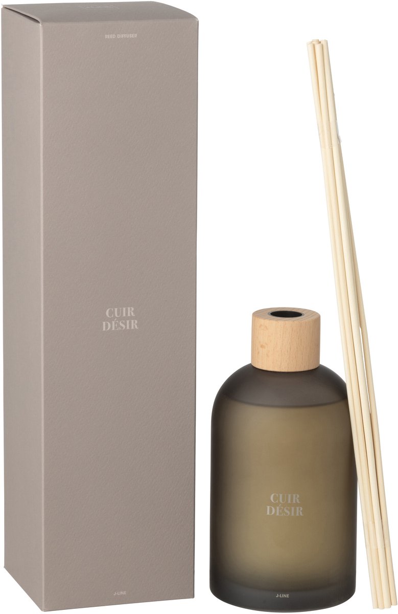 J-Line geurstokjes Accords Essentiels - Cuir Désir - bruin - 550 ml