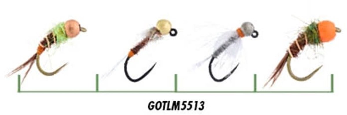 Garbolino Nymphe Set X4 met tungsten - Soort : Middelgrote en Grote Rivieren - Getint (troebel) Water