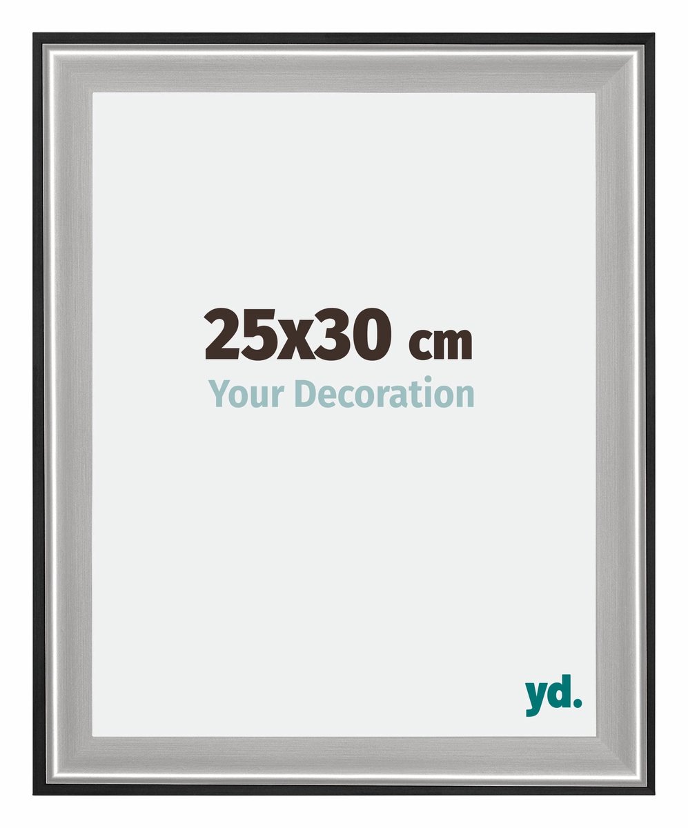 yd. Your Decoration - Fotolijst 25x30 cm - Hout - Zwart Zilver Gepolijst - Birmingham
