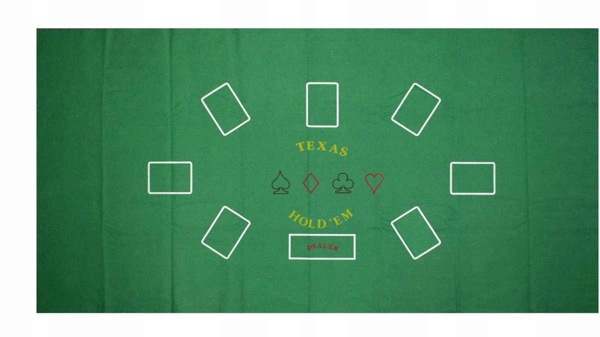 Evergreen Poker Speelmat Texas Hold'em 180x90cm Groen Spel