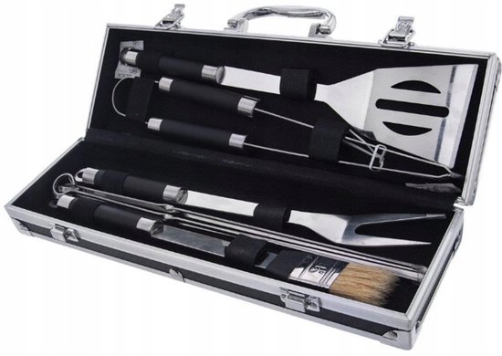 20-teiliges Edelstahl-Grillbesteck-Set BBQ-Grillzubehör Spachtel Zange Bürste
