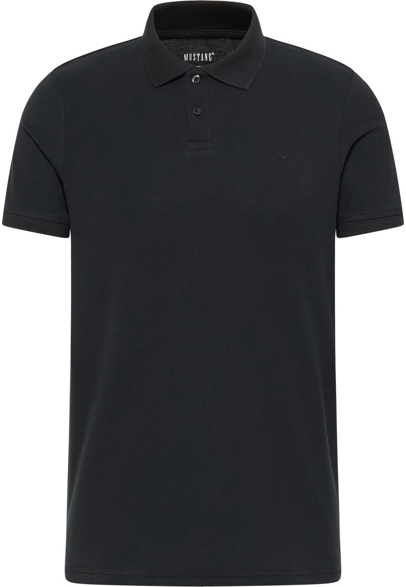 Mustang Heren Polo regular fit Zwart 5XL Volwassenen