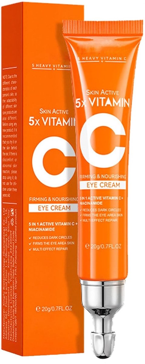 SADOER Vitamine C & B3 Niacinamide 5in1 | Oogcrème | Rimpel creme | Anti Aging | Tegen Wallen & Donkere kringen -Eye Cream | Verhelderende Oogcrème, Oogcontour | Maskeren & Verwijderd Zwarte wallen onder de ogen | Hydraterend & Versterkt de huid