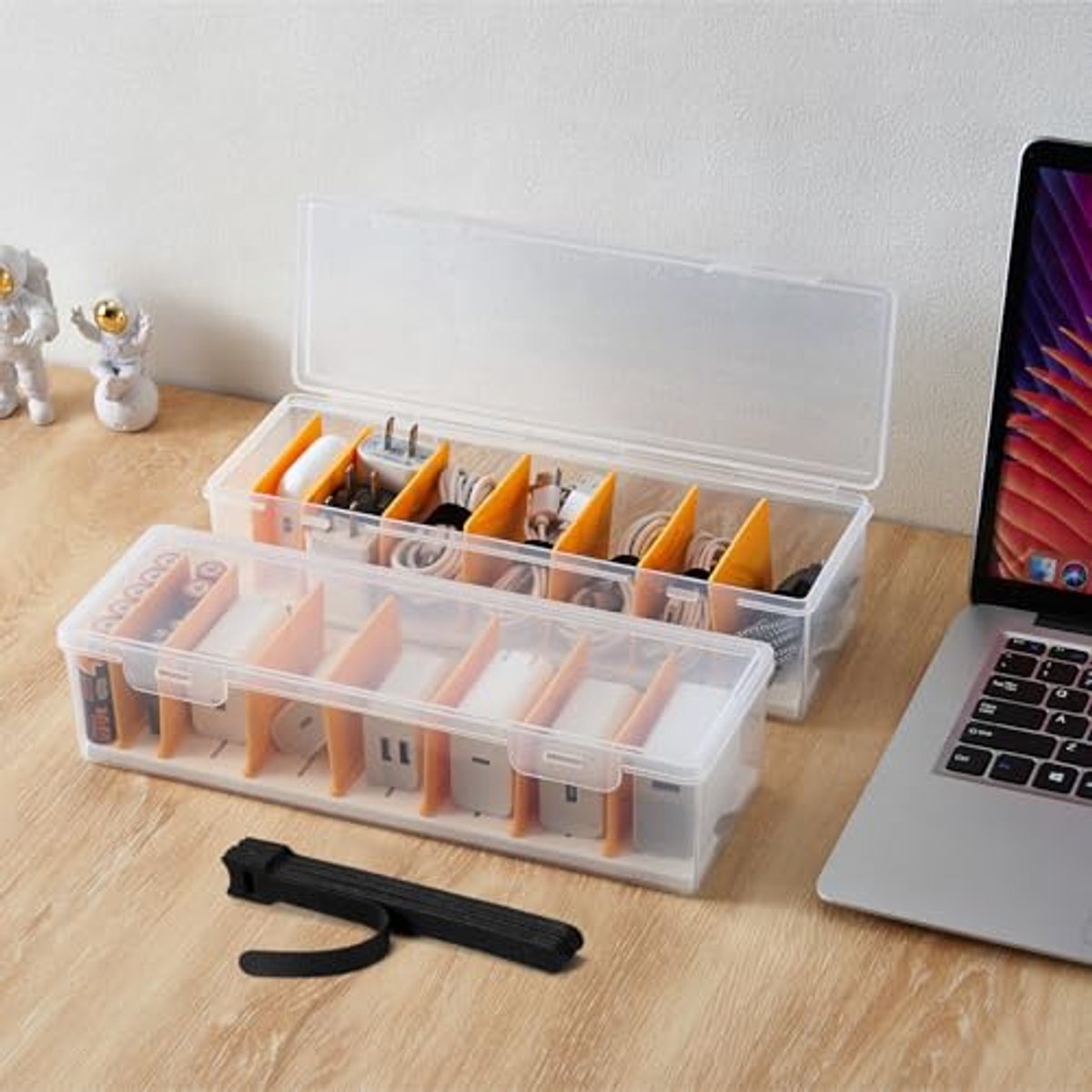 Kabelorganizer met 16 kabelbinders - Draadbeheersysteem voor kantoor en thuis