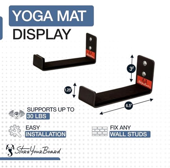 Yogamat Opbergrek voor Fitness - Wandhaken en Organiser voor Schuimrollen en Weerstandsbanden van Yogamat — afbeelding 2