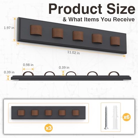 Zonnebril Organizer 3-Pack - Wandgemonteerde Houten Houder voor Brillen - Ideaal voor Opbergen en Decoratie van Merkloos — afbeelding 2