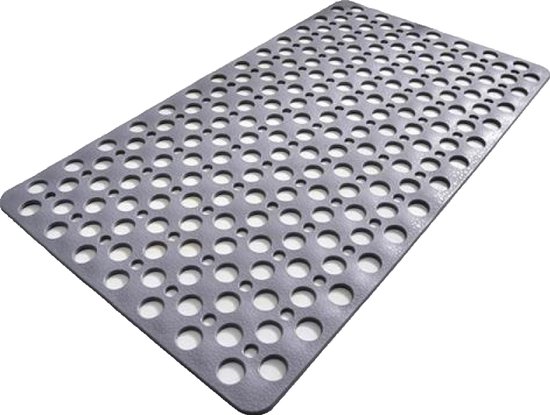 Antislip douchemat - 75x43cm - 100% BPA-vrij - Machinewasbaar - Schimmelwerend - Gevoelige huid - Grijs