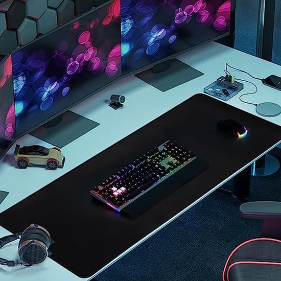 Grote XXL Gaming Muismat 900 x 400 mm - Antislip Rubberen Basis met Gestikte Randen voor Gaming en Kantoor — afbeelding 5