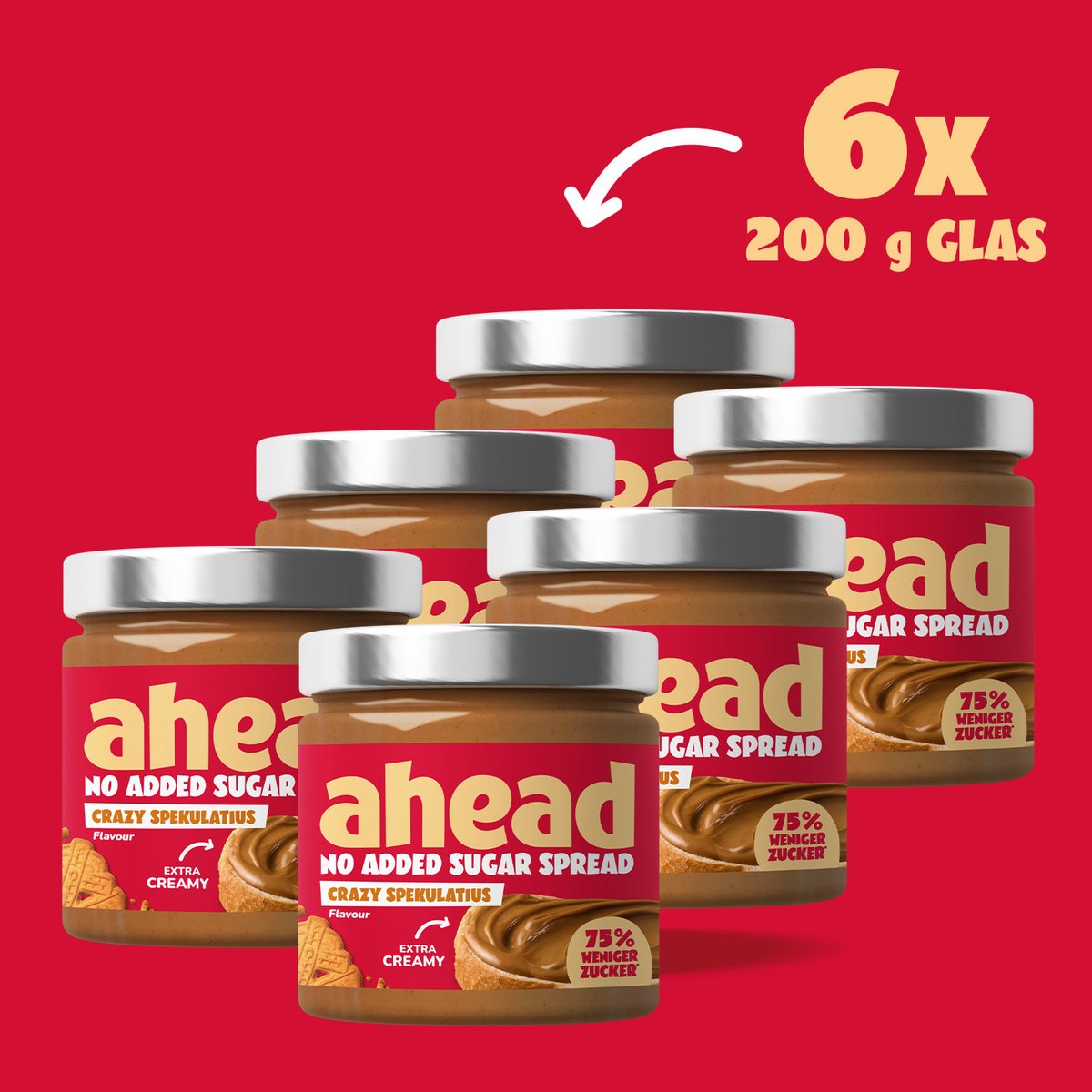 ahead Crazy Spreads – Suikerarme Notenpasta – Glutenvrij, Vegetarisch, Zonder Palmolie en Toegevoegde Suiker – Chocopasta & Pistache Pasta