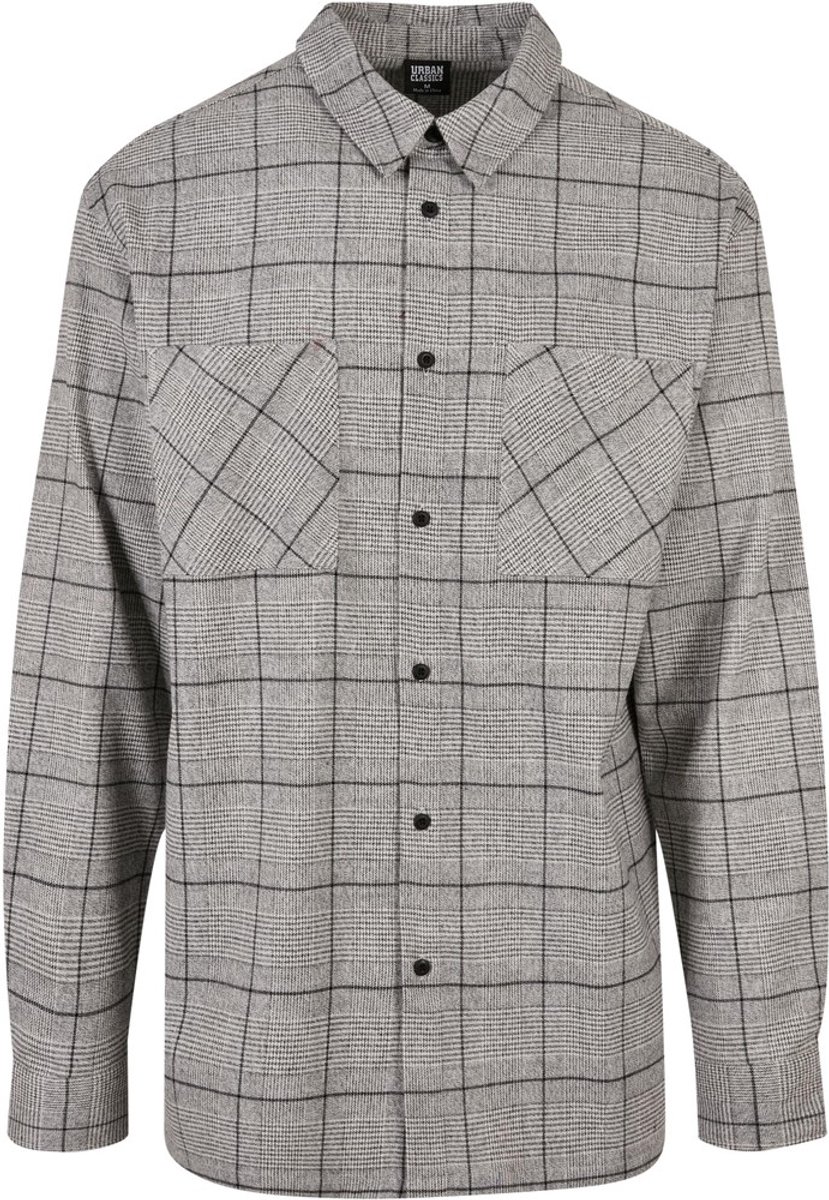Urban Classics Long Oversized Checked Greyish Overhemd M Grijs