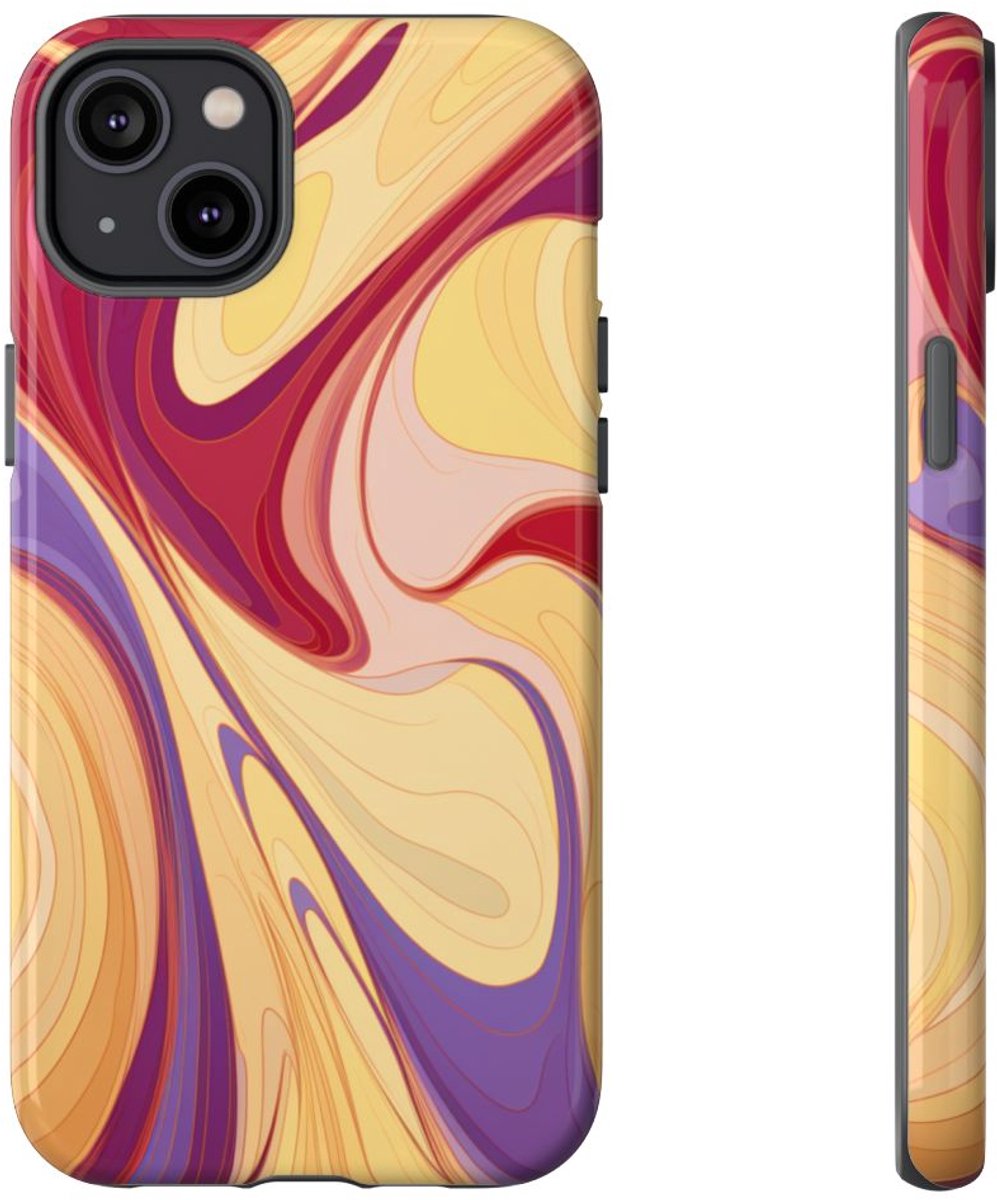 Abstracte Gedraaide Marmerlook – Telefoonhoesje Geschikt voor iPhone 14 Plus
