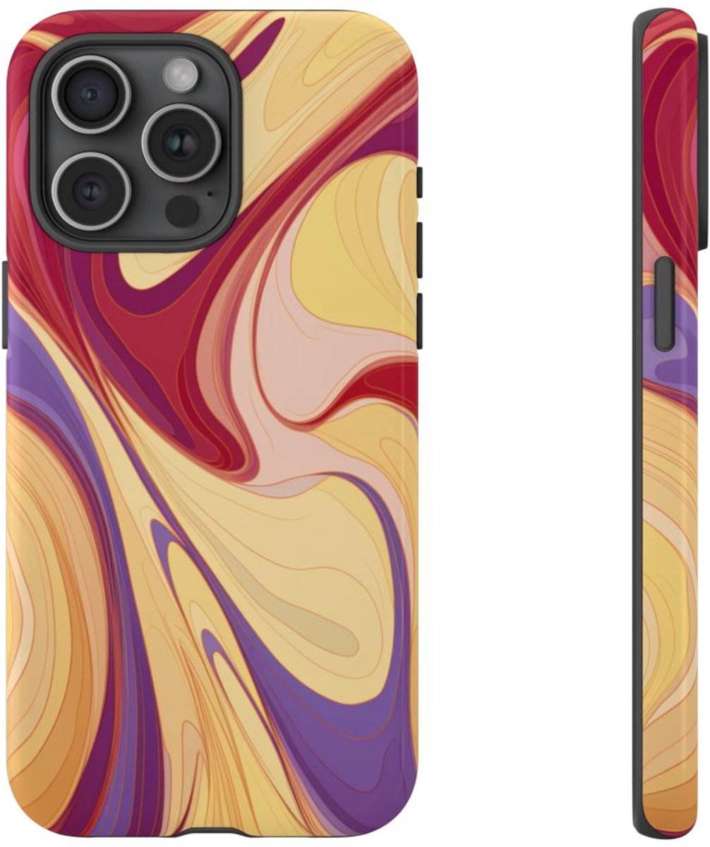 Abstracte Gedraaide Marmerlook – Telefoonhoesje Geschikt voor iPhone 15 Pro Max