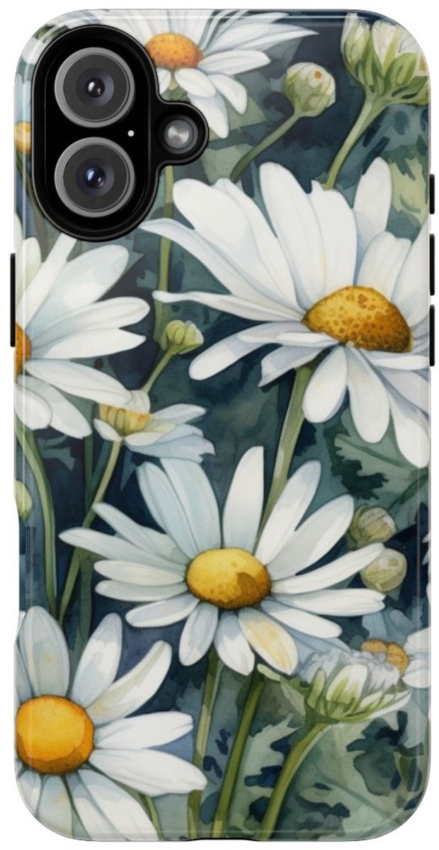 Witte Kamillebloemen in Aquarel – Telefoonhoesje Geschikt voor iPhone 16 Plus