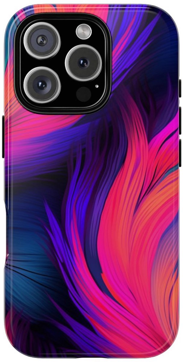 Levendige Neon Abstracte Stroom – Telefoonhoesje Geschikt voor iPhone 16 Pro