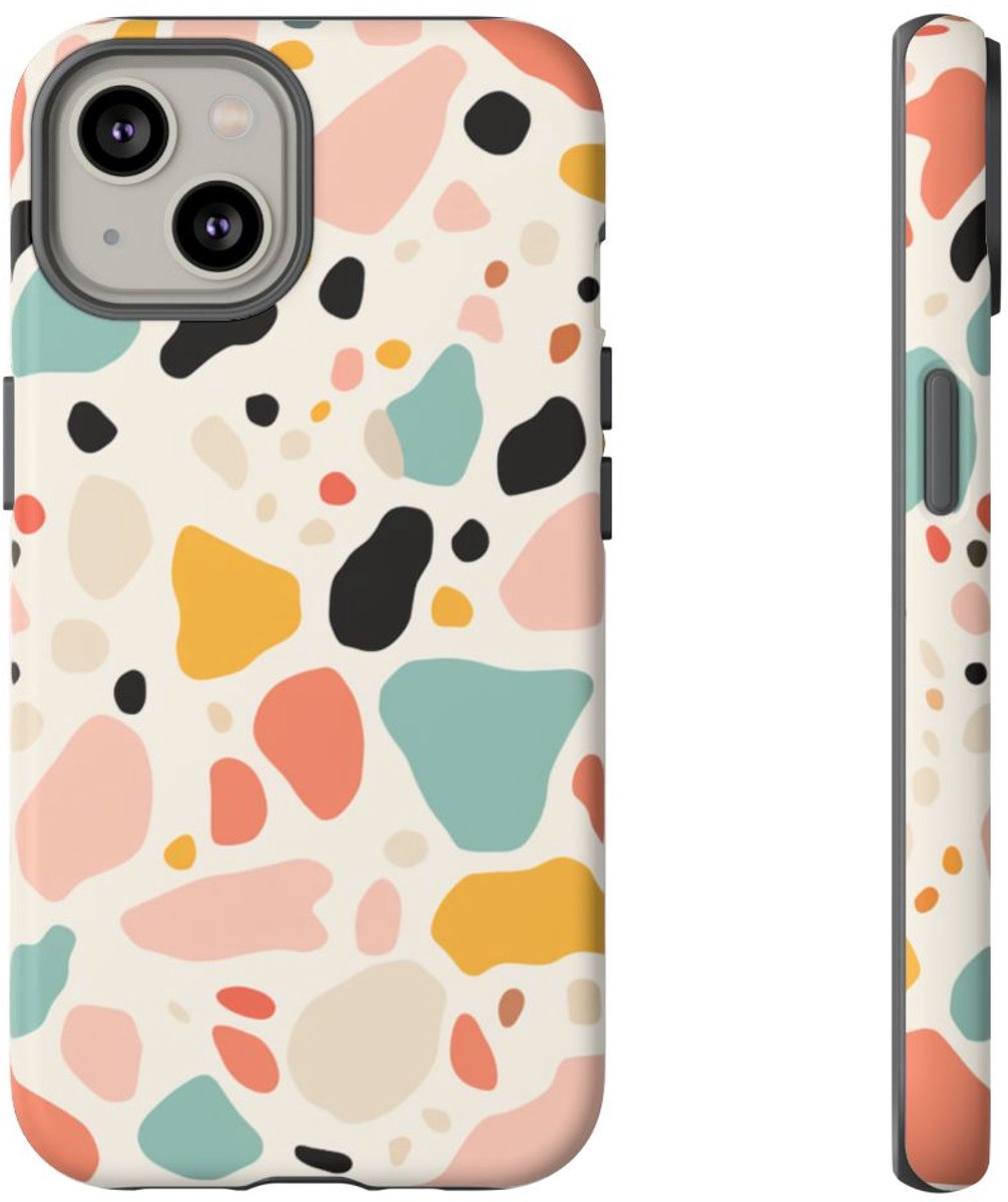 Kleurrijk Terrazzo-Patroon – Telefoonhoesje Geschikt voor iPhone 14