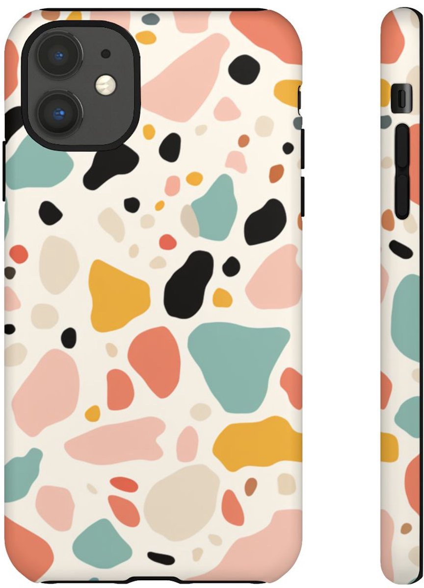 Kleurrijk Terrazzo-Patroon – Telefoonhoesje Geschikt voor iPhone 11