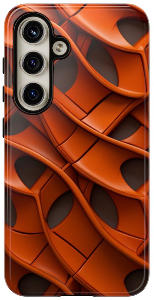Terracotta Gevlochten Tegelpatroon – Telefoonhoesje Geschikt voor Samsung Galaxy S24
