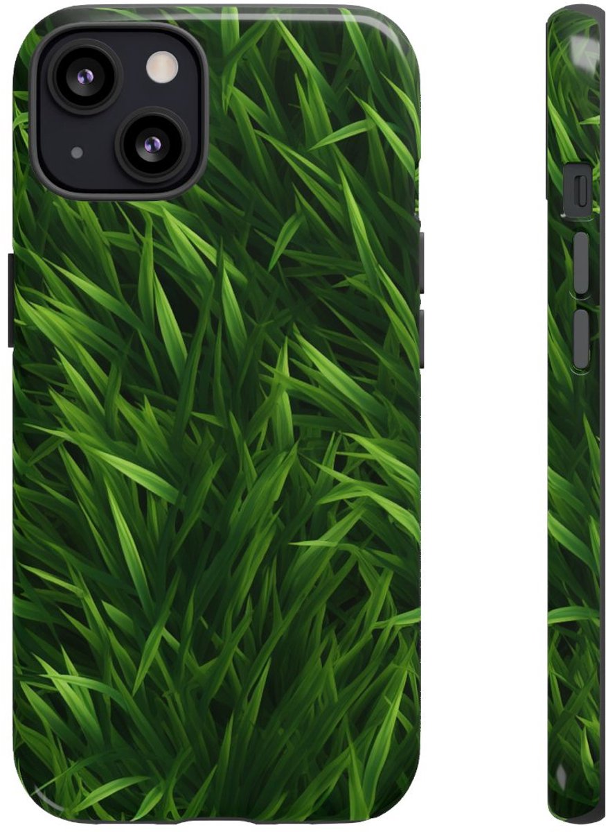Weelderig Groen Grasstructuur – Telefoonhoesje Geschikt voor iPhone 13