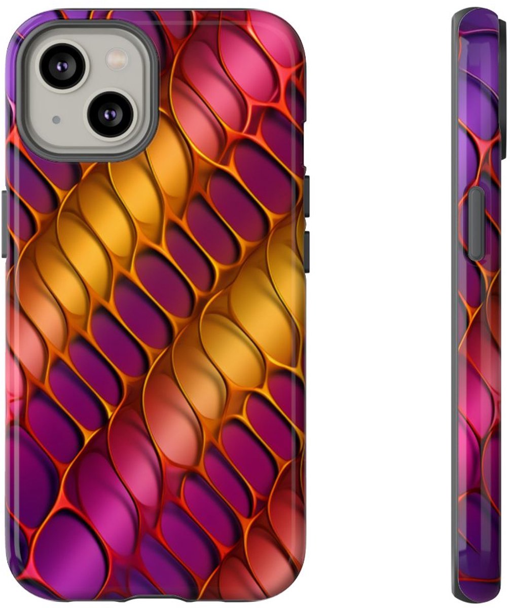 Levendig Abstract Metaalroosterpatroon – Telefoonhoesje Geschikt voor iPhone 14