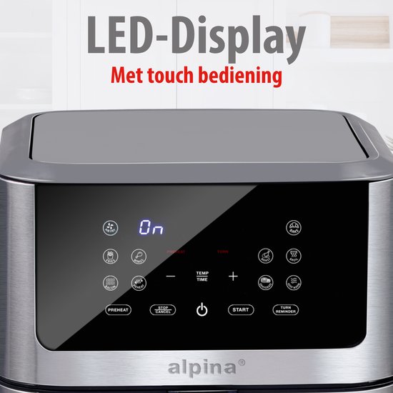 alpina Airfryer XXL - Friteuse à Air Chaud 8L - 1800W
