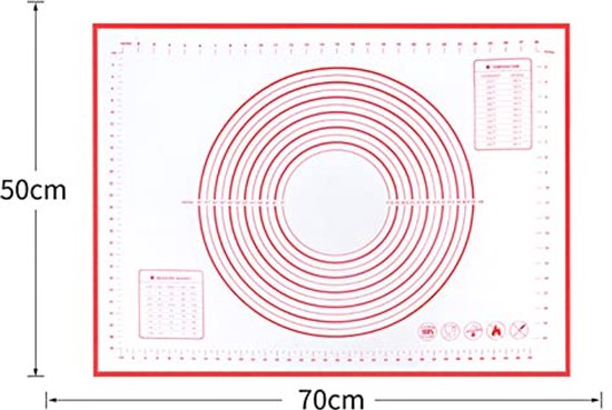 Silicone Bakmat, Extra Dik, Anti-Aanbak, Antislip, Herbruikbaar, Fondantmat, Aanrechtmat, Deegrolmat (60x80cm