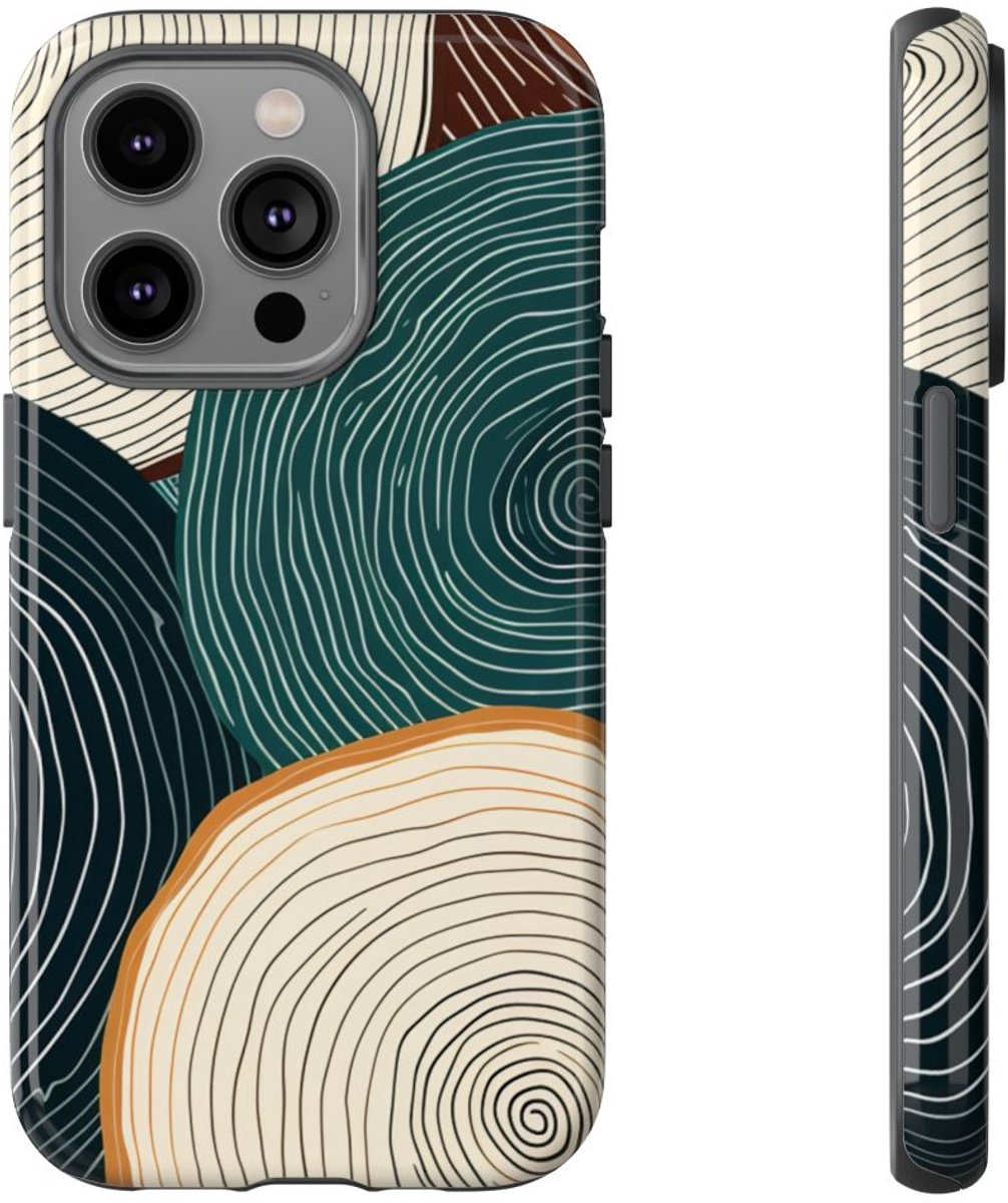 Boomringpatroon in Aardetinten – Telefoonhoesje Geschikt voor iPhone 14 Pro