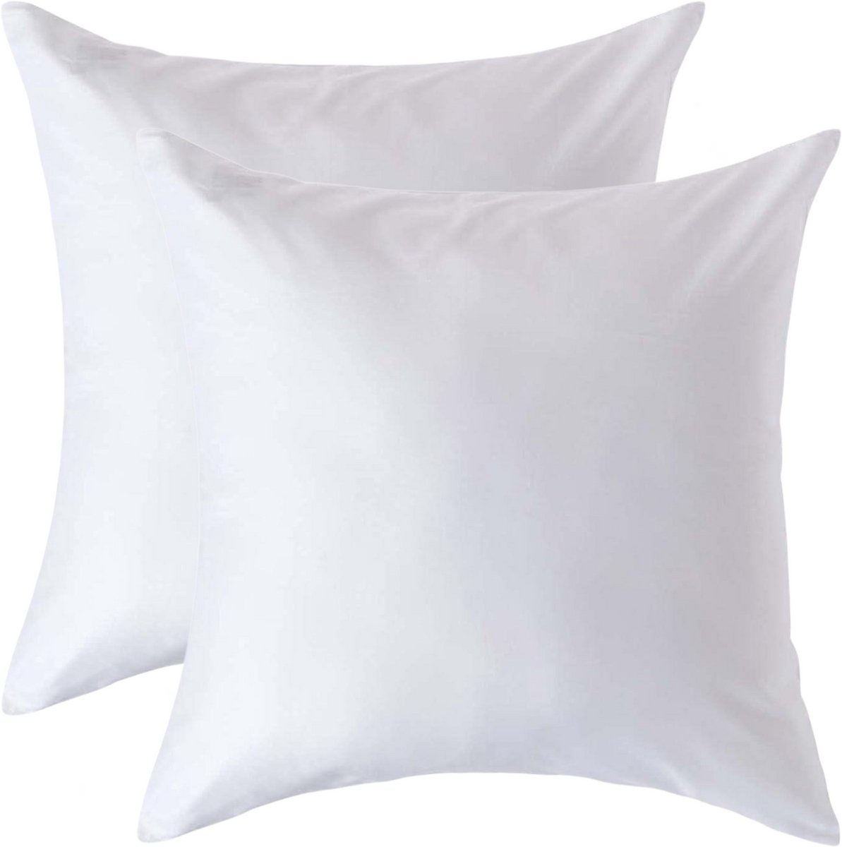 Homescapes Biologisch Kussensloop 60x60 cm – Set van 2 – Wit – 100% Egyptisch Katoen Satijn – Draaddichtheid 400