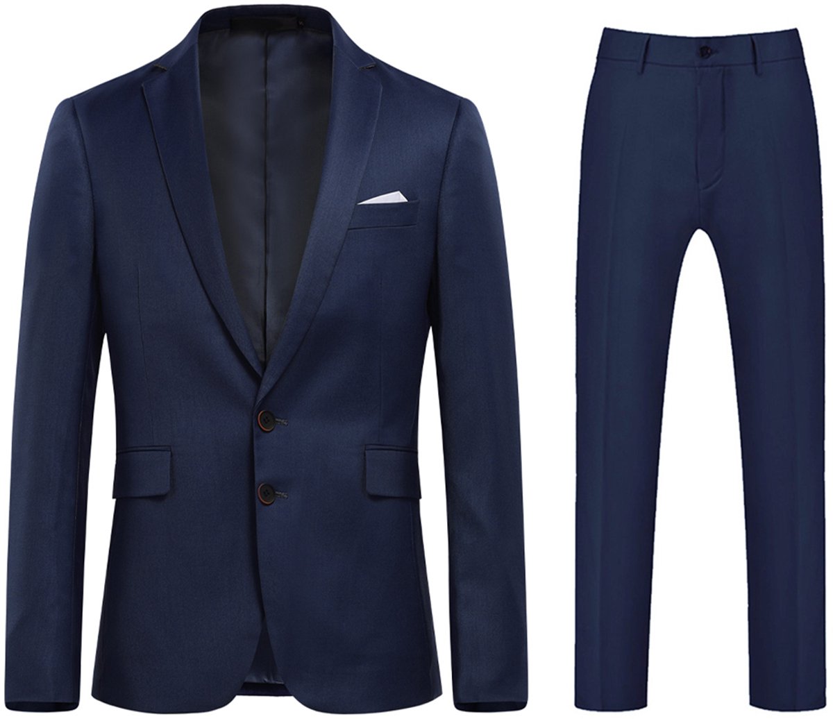 ALLTHEMEN Heren Twee knoops Pak Middenspleet - Tonsurton pantalon met 9 utility zakken -XL