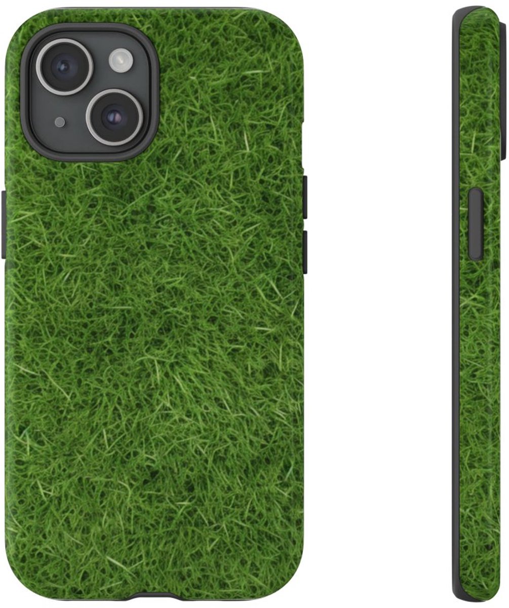 Frisgroene Grastextuur – Telefoonhoesje Geschikt voor iPhone 15