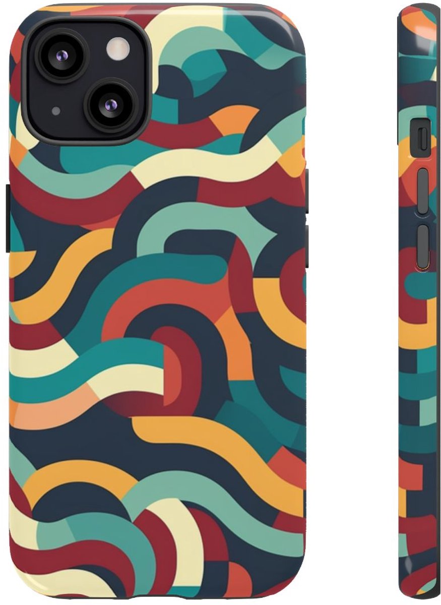 Kleurrijk Abstract Golvend Patroon – Telefoonhoesje Geschikt voor iPhone 13