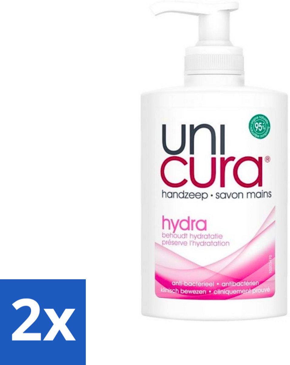 2 x Unicura Vloeibare Handzeep Hydra 250 ml - Handzeep - Hydra - Antibacteriële Handzeep - Handhygiëne - Handverzorging