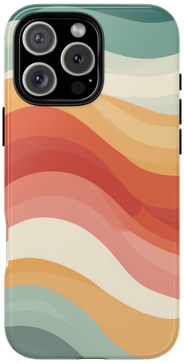Golvend Veelkleurig Patroon – Telefoonhoesje Geschikt voor iPhone 16 Pro Max
