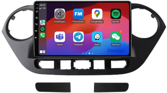 CarPlay autoradio geschikt voor Hyundai i10 | 2014 t/m 2017 | Android 16 | Draadloos Apple CarPlay & Android Auto | 2GB + 32GB | QuadCore processor | Denago DNG-A16 | 2025 model | 2014 2015 2016 2017 | Bluetooth & Wifi