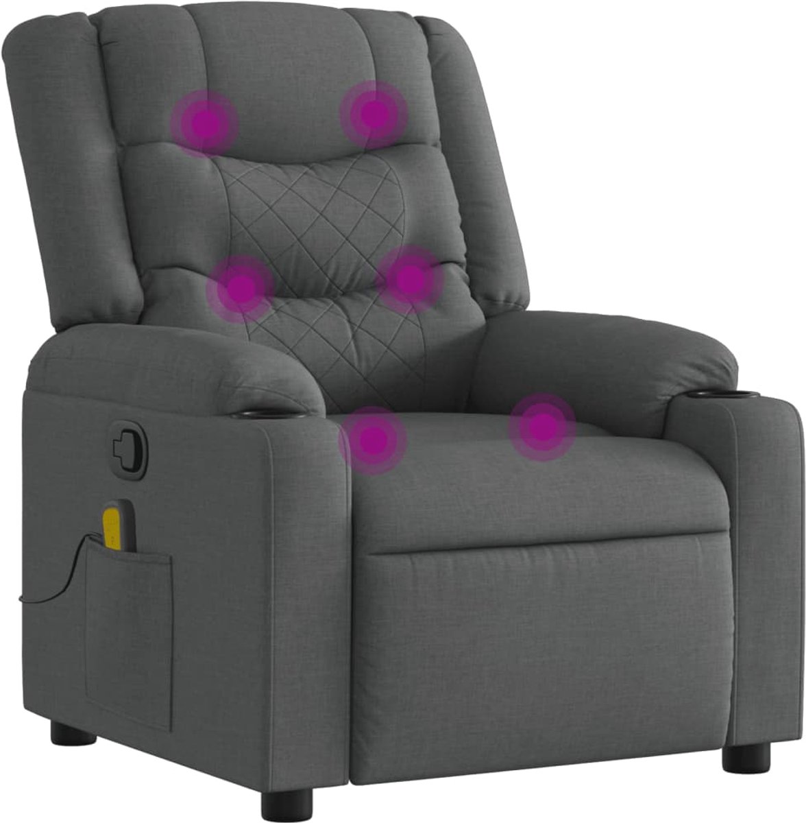 vidaXL Massagestoel - in - donkergrijze - stof Donkergrijs
