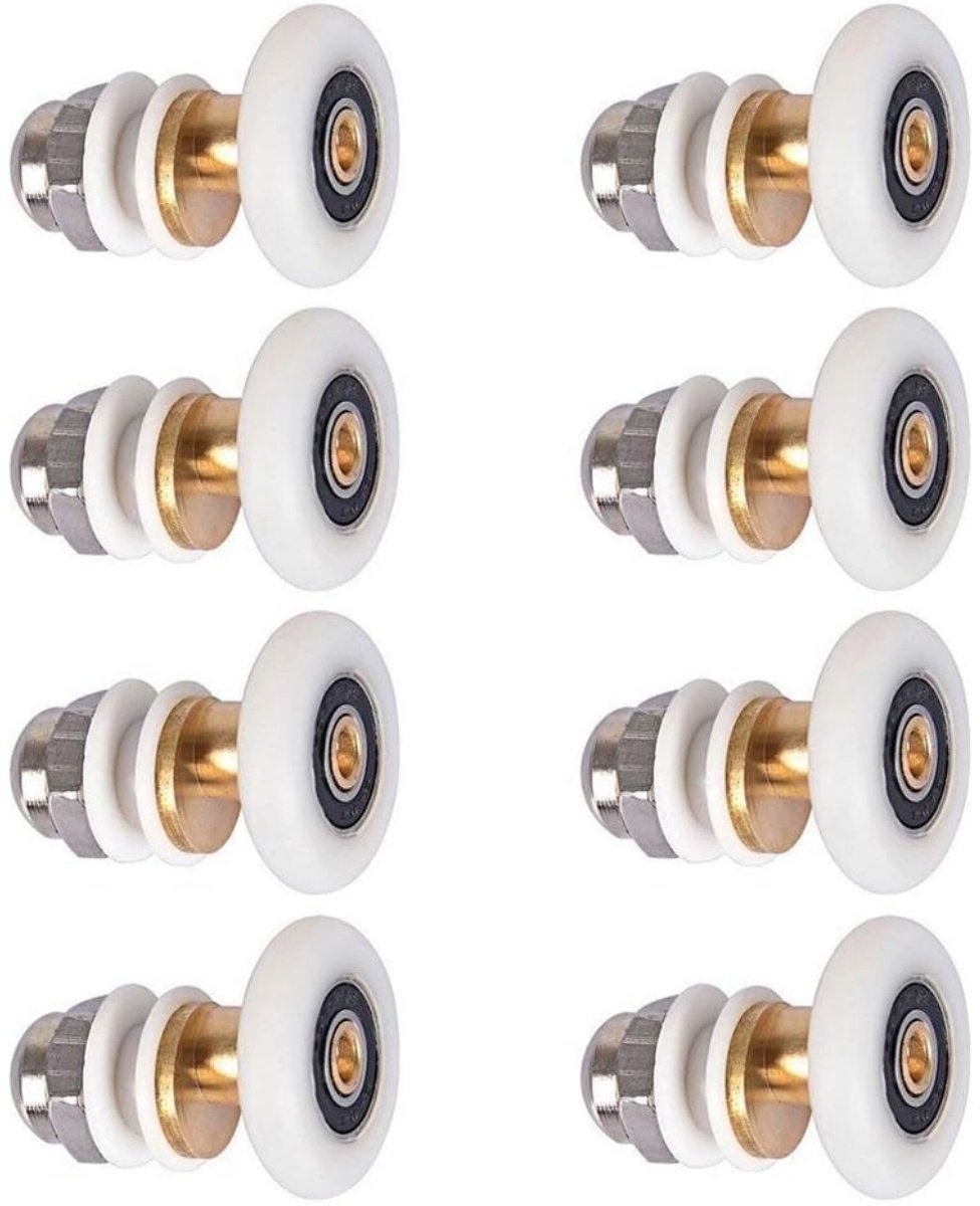 EXCITAT Doucherollen - Doucheschuifdeurrollagers - Geschikt voor douchedeuren - 8 stuks - 25 mm