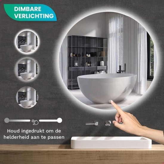 Clové Badkamerspiegel, Wolkvormig, Asymmetrische, LED Verlichting, Anti